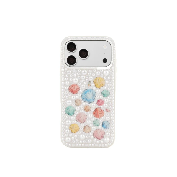 JW PEI Pastel Seashell Pearl Phone Case in White | Phone Cases | Luxury Shoes 