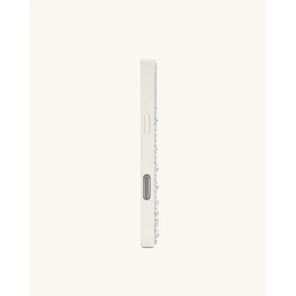 JW PEI Pearl Artificial Crystal Bow Phone Case in White | Phone Cases | Luxury Shoes 