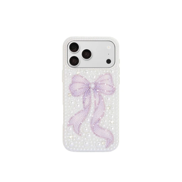 JW PEI Pearl Artificial Crystal Bow Phone Case in White | Phone Cases | Luxury Shoes 