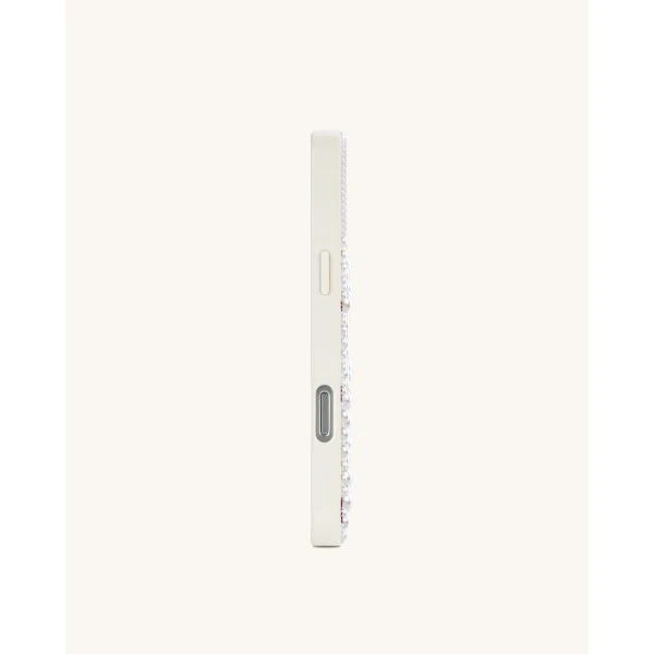 JW PEI Pearl Artificial Crystal Ribbon Bow Phone Case in White | Phone Cases | Luxury Shoes 