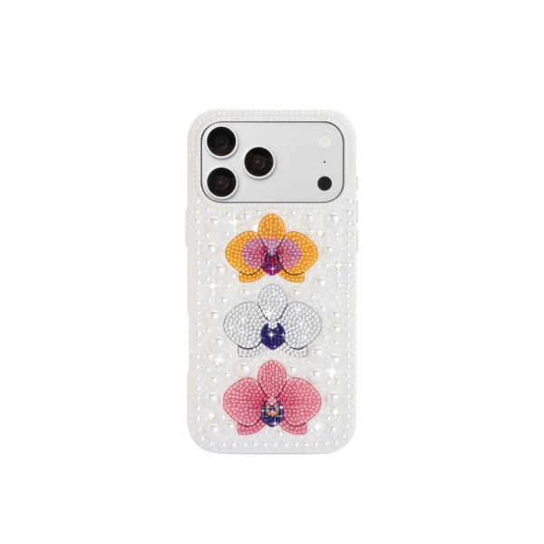 JW PEI Pearl Orchid Floral Phone Case in White | Phone Cases | Luxury Shoes 
