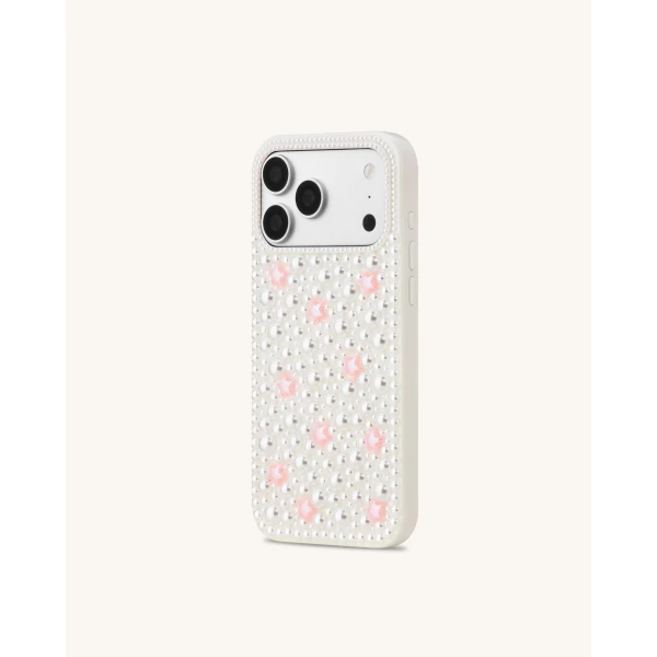 JW PEI Pearl Star Embellished Phone Case in White | Phone Cases | Luxury Shoes 