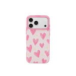 JW PEI Pink Heart Pattern Phone Case in Pink | Phone Cases | Luxury Shoes 