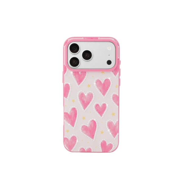 JW PEI Pink Heart Pattern Phone Case in Pink | Phone Cases | Luxury Shoes 