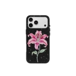 JW PEI Pink Lily Artificial Crystal Phone Case in Black | Phone Cases | Luxury Shoes 