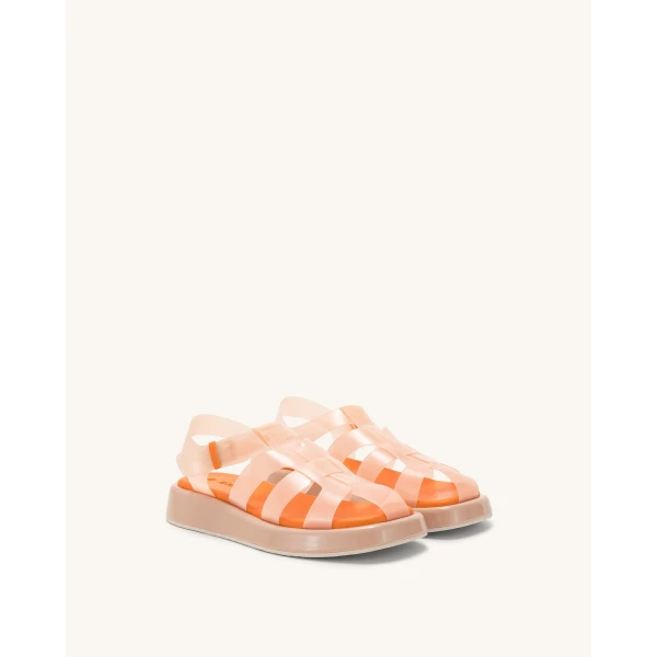 JW PEI Piper Platform Sandal in Beige & Orange | Sandals | Luxury Shoes 