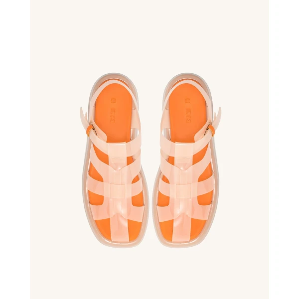 JW PEI Piper Platform Sandal in Beige & Orange | Sandals | Luxury Shoes 