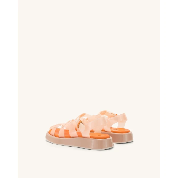 JW PEI Piper Platform Sandal in Beige & Orange | Sandals | Luxury Shoes 
