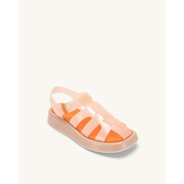 JW PEI Piper Platform Sandal in Beige & Orange | Sandals | Luxury Shoes 