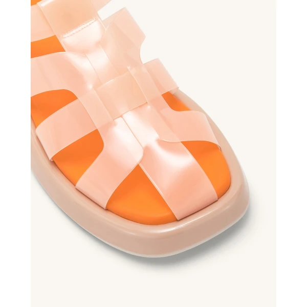 JW PEI Piper Platform Sandal in Beige & Orange | Sandals | Luxury Shoes 