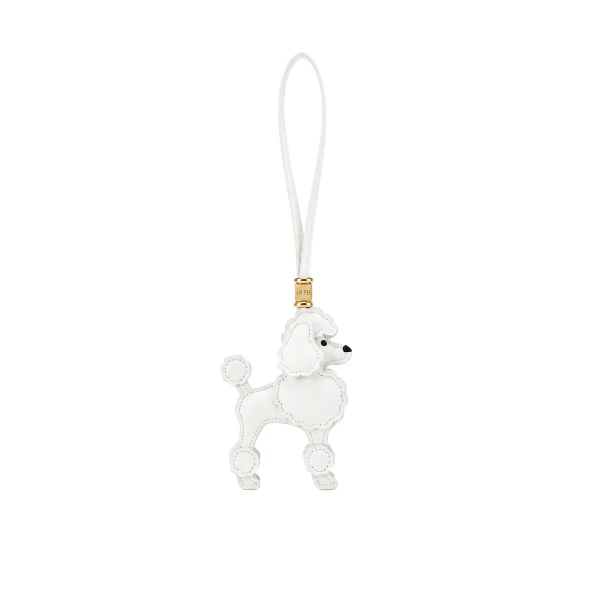 JW PEI Poodle Bag Charm in White | Bag Charms | Luxury Shoes 