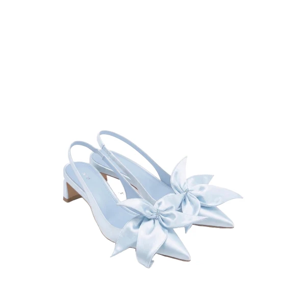 JW PEI Queena Floral Appliques Slingback Pumps in Blue | Heels | Luxury Shoes 