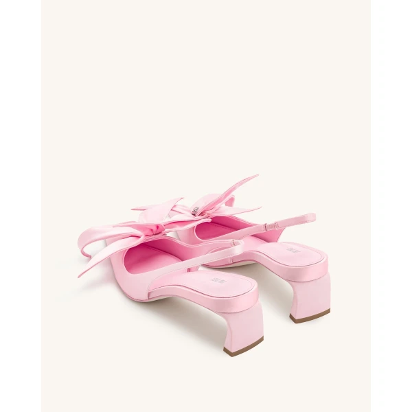 JW PEI Queena Floral Appliques Slingback Pumps in Pink | Heels | Luxury Shoes 