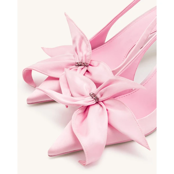 JW PEI Queena Floral Appliques Slingback Pumps in Pink | Heels | Luxury Shoes 