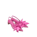 JW PEI Queena Floral Appliques Slingback Pumps in Rose Pink | Heels | Luxury Shoes 