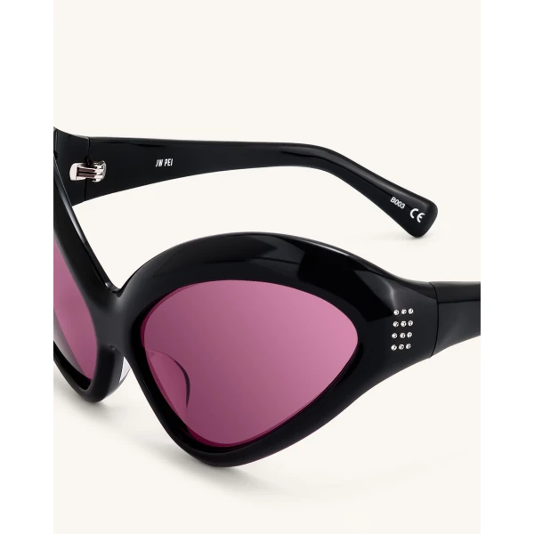 JW PEI Quorra Cateye Sunglasses in Black | Sunglasses | Luxury Shoes 