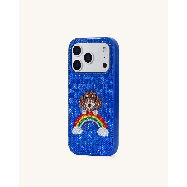 JW PEI Rainbow Dog Artificial Crystal Phone Case in Blue | Phone Cases | Luxury Shoes 