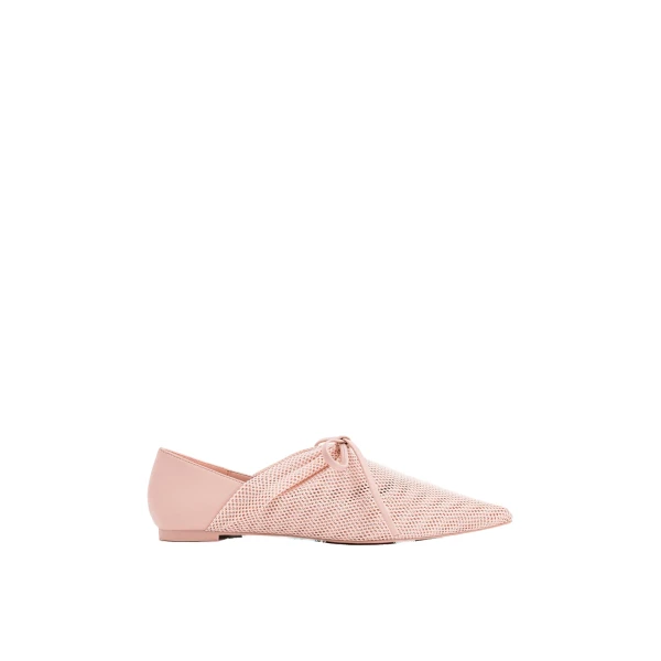 JW PEI Reilly Fishnet Ballerina Flats in Pink Beige | Flats | Luxury Shoes 