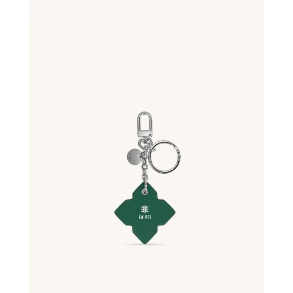JW PEI Rhombus Bag Charm And Key Holder in Dark Green | Bag Charms | Luxury Shoes 