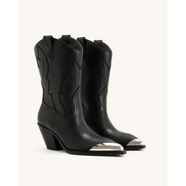 JW PEI Riya Cowboy Boot in Black | Boots | Luxury Shoes 