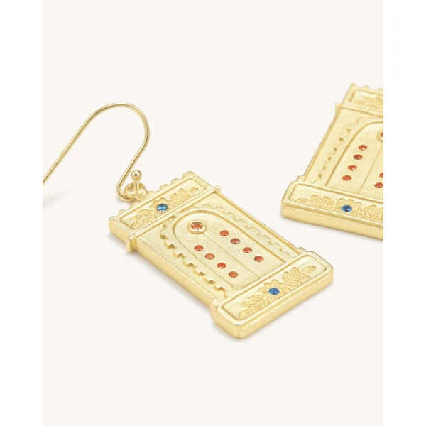 JW PEI Roman Arch Earrings in 18ct Gold Plated & Multicolor Zircon | Jewelry | Luxury Shoes 