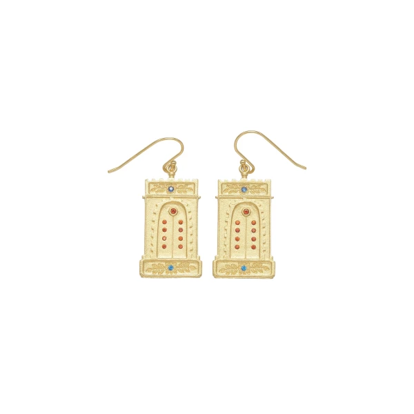 JW PEI Roman Arch Earrings in 18ct Gold Plated & Multicolor Zircon | Jewelry | Luxury Shoes 