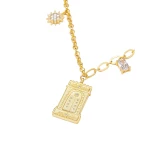 JW PEI Roman Arch Pendant Necklace in 18ct Gold Plated & White Zircon | Jewelry | Luxury Shoes 