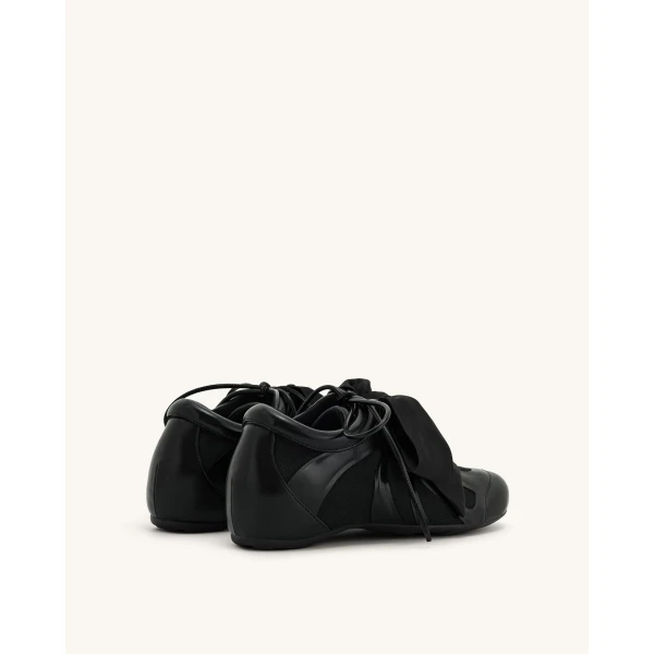 JW PEI Rosie Bow Tie Low Top Sneakers in Black | Sneakers | Luxury Shoes 