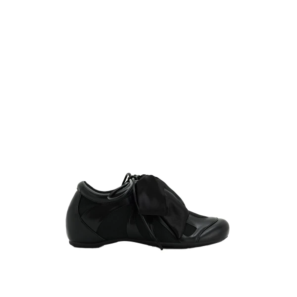 JW PEI Rosie Bow Tie Low Top Sneakers in Black | Sneakers | Luxury Shoes 