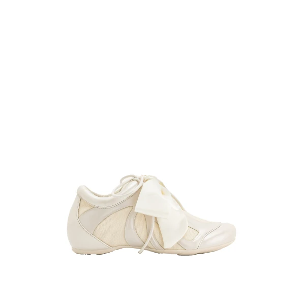 JW PEI Rosie Bow Tie Low Top Sneakers in White | Sneakers | Luxury Shoes 