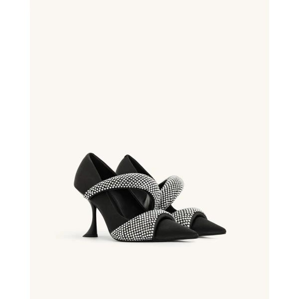 JW PEI Sara Artificial Crystal Pumps in Black | Heels | Luxury Shoes 