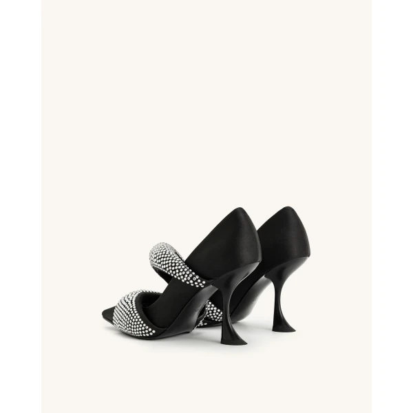 JW PEI Sara Artificial Crystal Pumps in Black | Heels | Luxury Shoes 