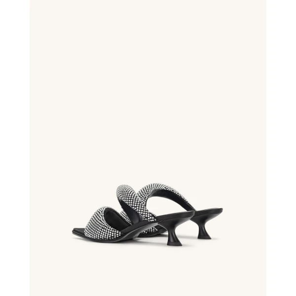 JW PEI Sara Mule Artificial Crystal in Black | Mules | Luxury Shoes 