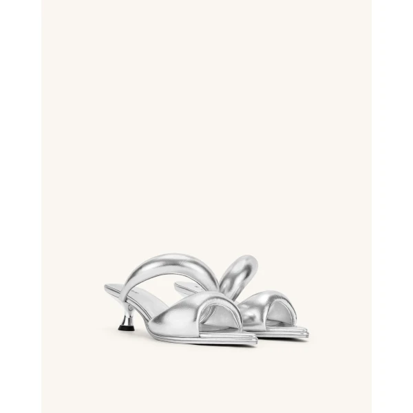 JW PEI Sara Mule in Silver | Mules | Luxury Shoes 