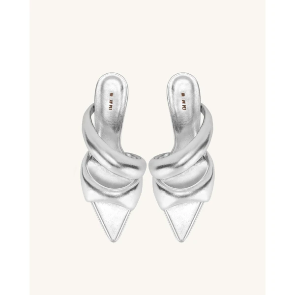 JW PEI Sara Mule in Silver | Mules | Luxury Shoes 