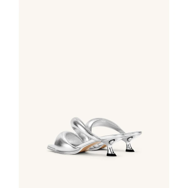JW PEI Sara Mule in Silver | Mules | Luxury Shoes 