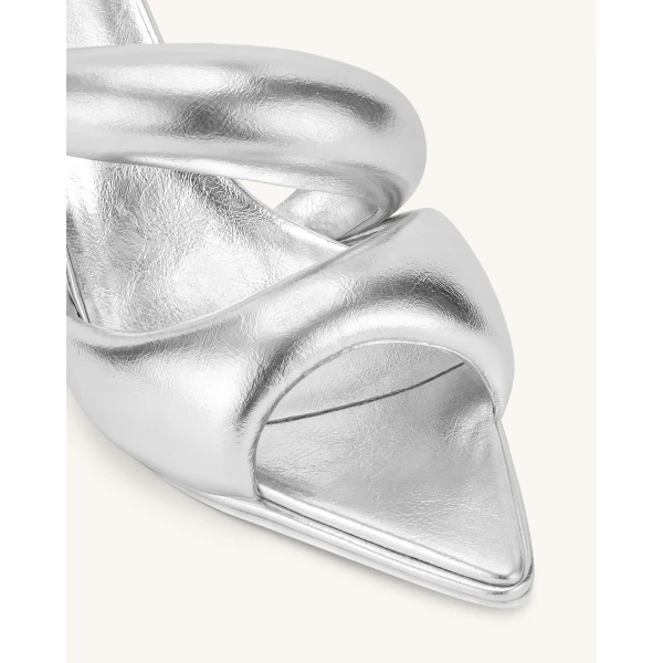 JW PEI Sara Mule in Silver | Mules | Luxury Shoes 