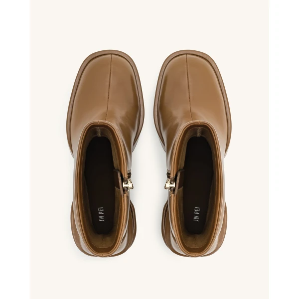 JW PEI Saylor Round Toe Platform Ankle Boots in Brown | Boots | Luxury Shoes 