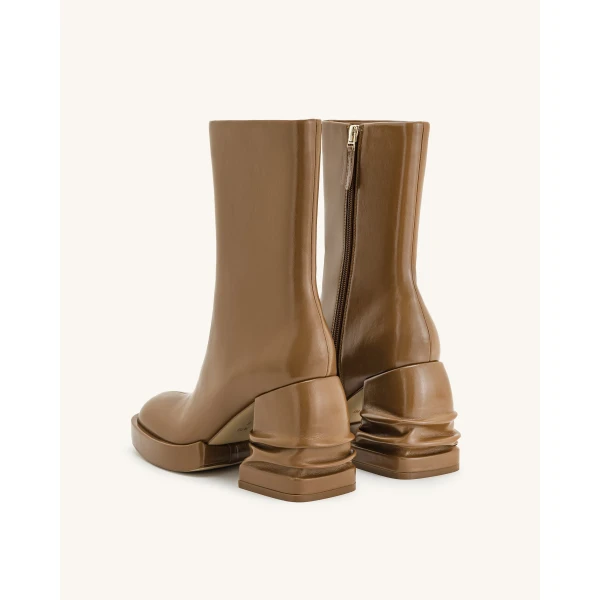 JW PEI Saylor Round Toe Platform Ankle Boots in Brown | Boots | Luxury Shoes 