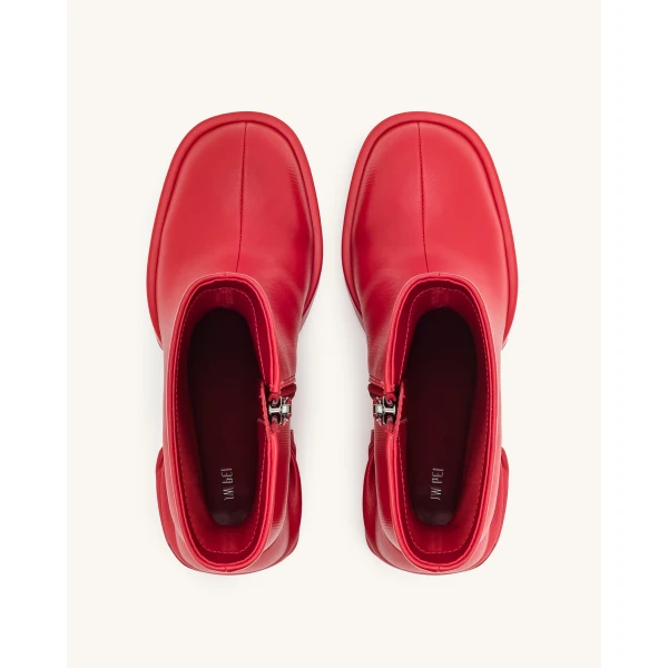 JW PEI Saylor Round Toe Platform Ankle Boots in Red | Boots | Luxury Shoes 