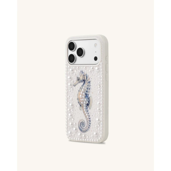 JW PEI Seahorse Pearl Phone Case in White | Phone Cases | Luxury Shoes 