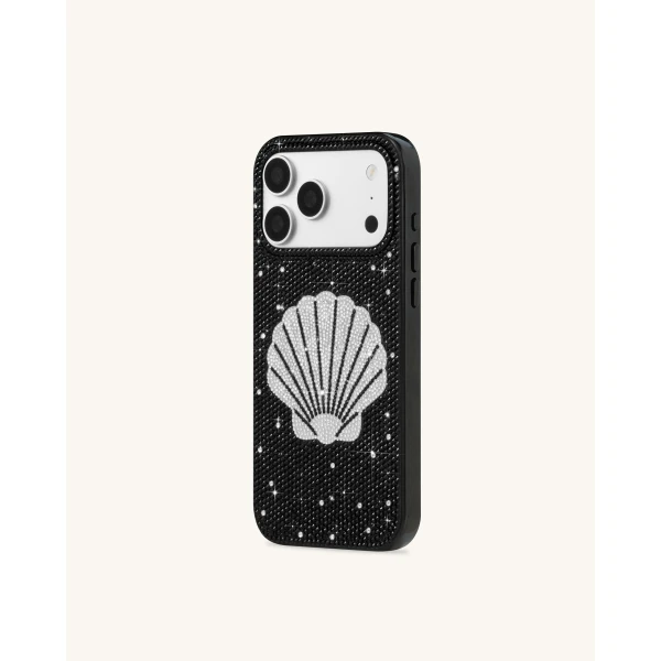 JW PEI Seashell Artificial Crystal Phone Case in Black | Phone Cases | Luxury Shoes 