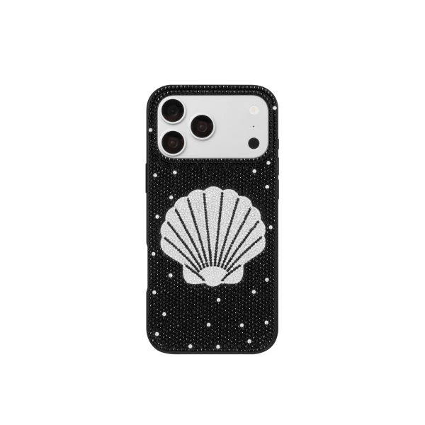 JW PEI Seashell Artificial Crystal Phone Case in Black | Phone Cases | Luxury Shoes 