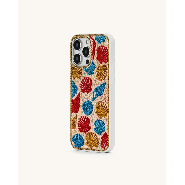 JW PEI Seashell Pattern Phone Case in Multicolor Gold | Phone Cases | Luxury Shoes 