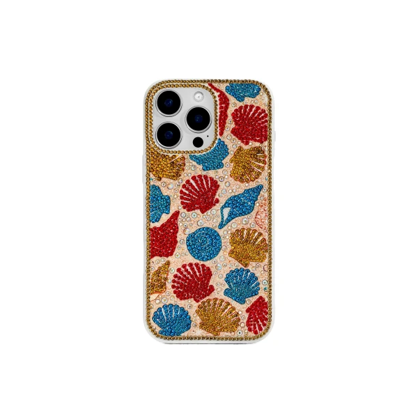 Seashell Pattern Phone Case in Multicolor Gold