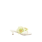 JW PEI Serena Orchid Embroidered Toe Ring Heeled Sandals in Ivory Green | Sandals | Luxury Shoes 