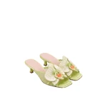 JW PEI Serena Oversized Orchid Embroidered Mules in Chartreuse JW PEI Serena Oversized Orchid Embroidered Mules in Chartreuse | Mules | Luxury Shoes