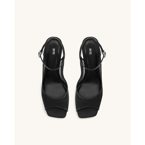 JW PEI Serenity Open Toe Mesh Slingback Sandals in Black | Sandals | Luxury Shoes 
