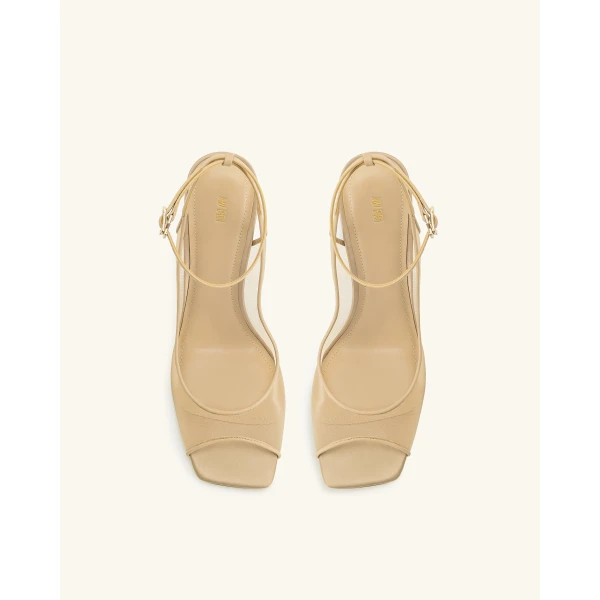 JW PEI Serenity Open Toe Mesh Slingback Sandals in Khaki | Sandals | Luxury Shoes 