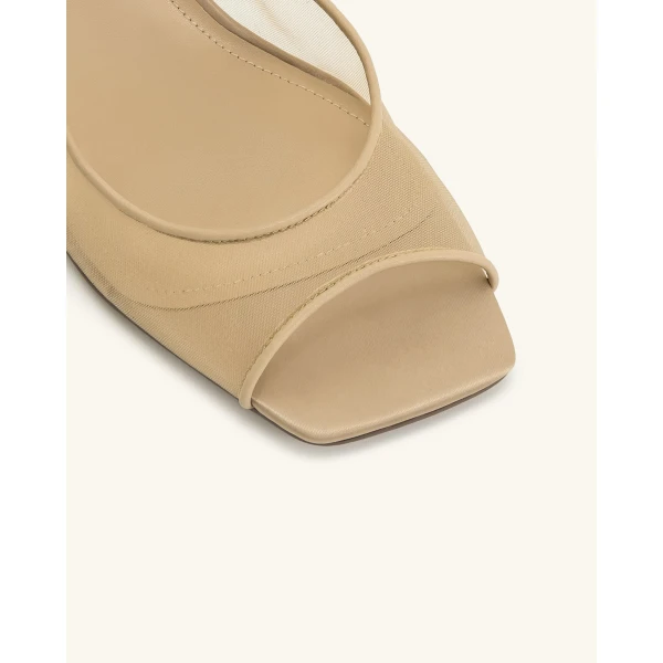JW PEI Serenity Open Toe Mesh Slingback Sandals in Khaki | Sandals | Luxury Shoes 